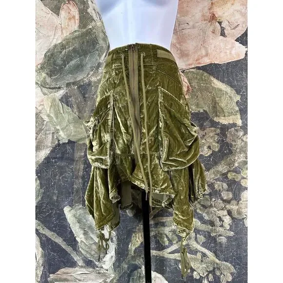 Free People Paxton Parachute Velvet Utility Skirt Size 4 - Picture 2 of 5
